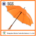 Grande taille de parapluie en bois automatique promotionnel de couleur orange de produits de grande qualité